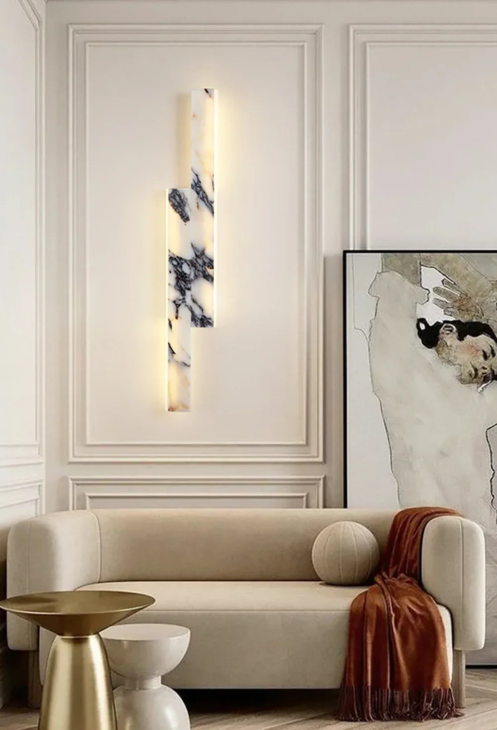 Rectangular Marble Linear Wall Lamp – Marble detail 5
