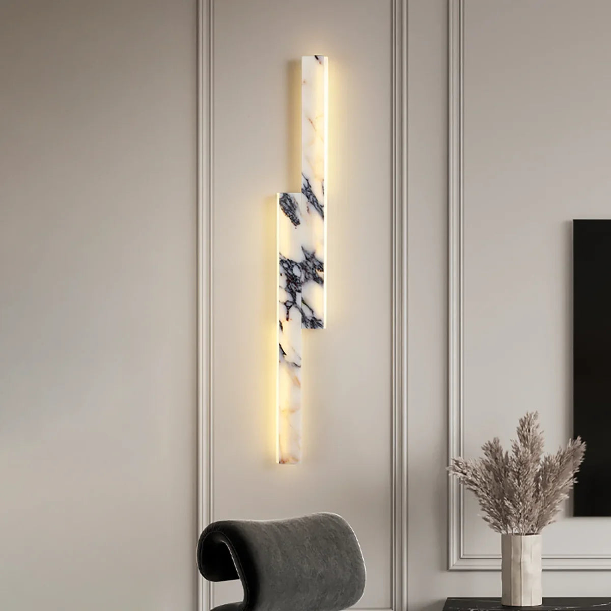 Rectangular Marble Linear Wall Lamp – Marble detail 3
