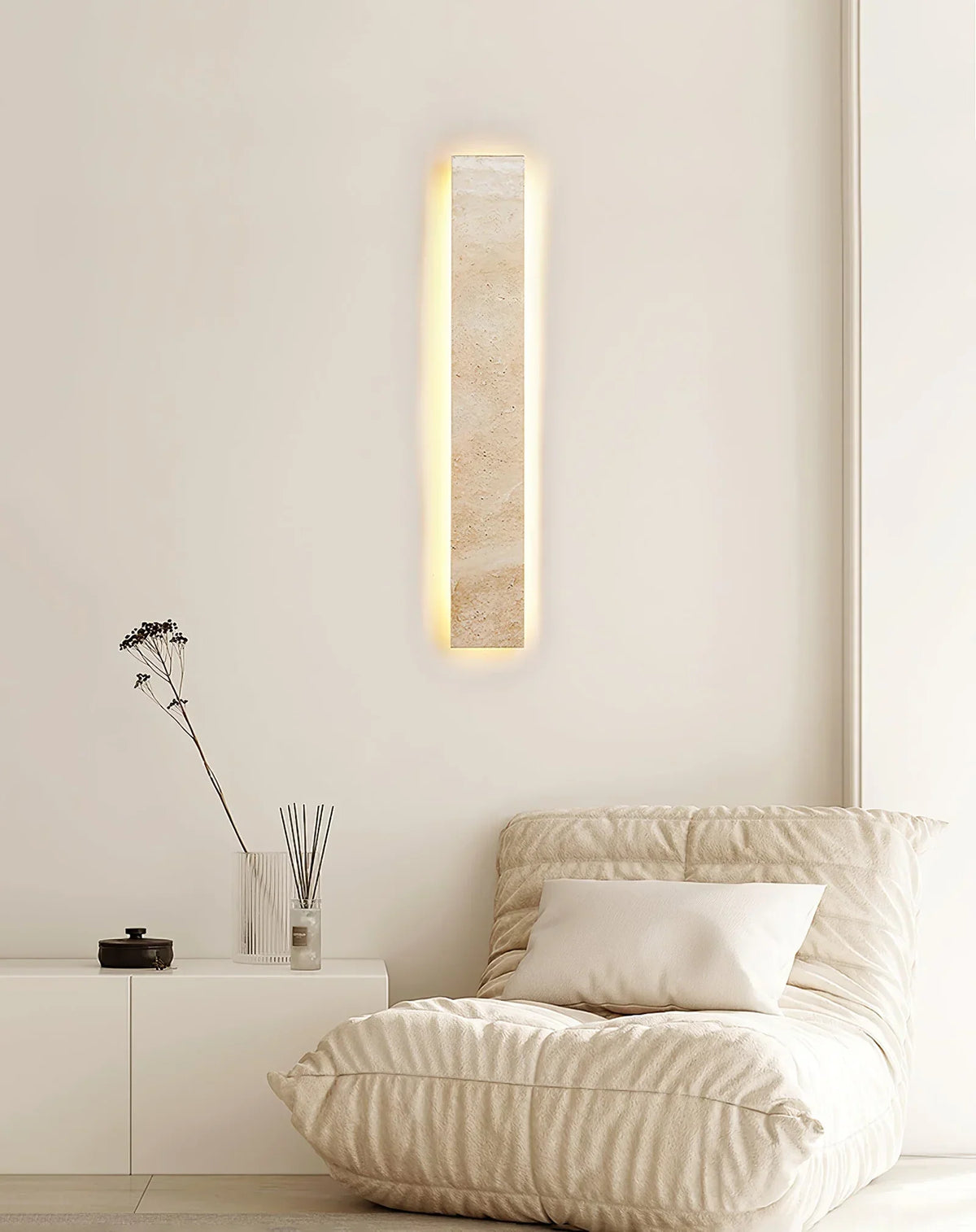 Rectangular Solis Stone Travertine Wall Light – Travertine detail 5