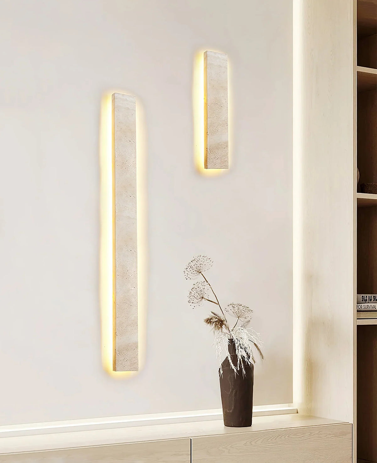 Rectangular Solis Stone Travertine Wall Light – Travertine detail 7