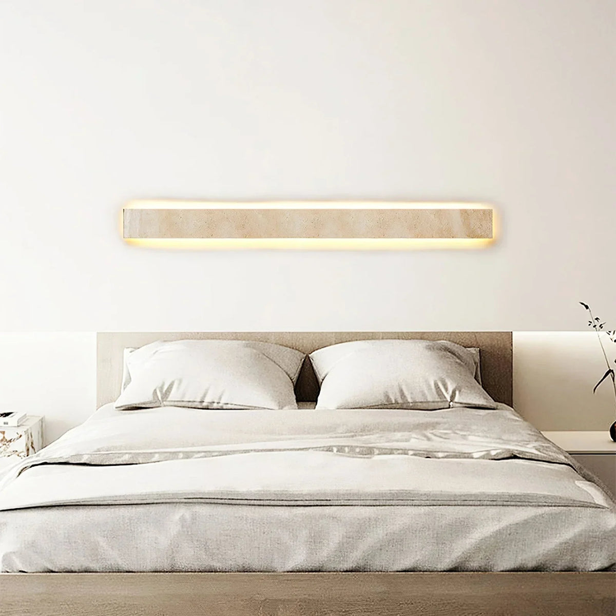 Rectangular Solis Stone Travertine Wall Light – Travertine detail 3