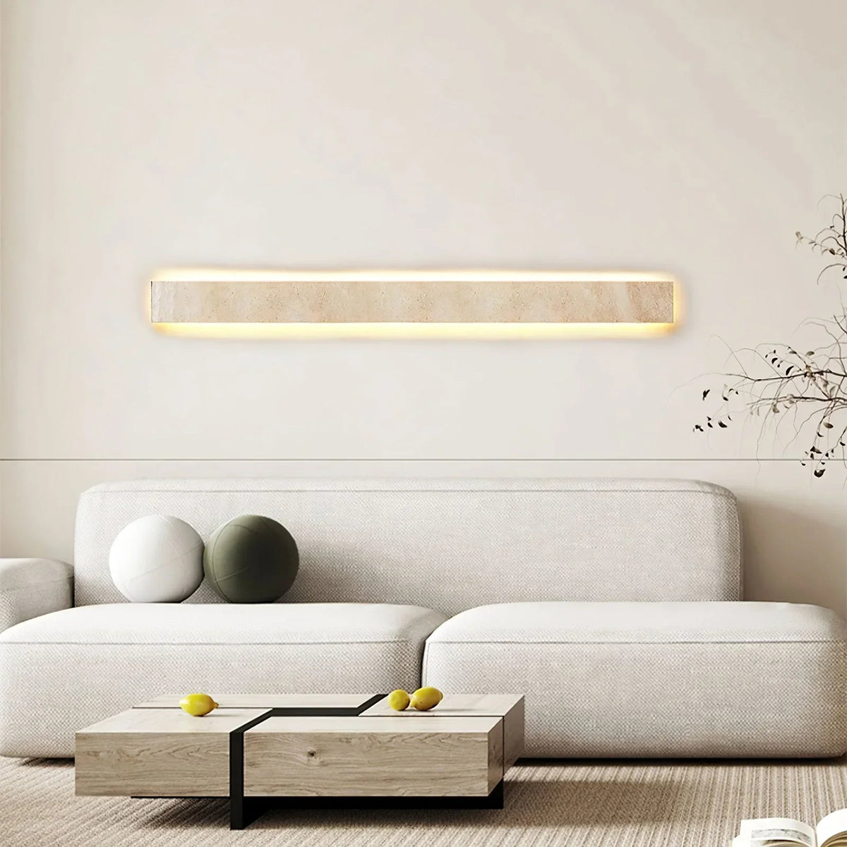 Rectangular Solis Stone Travertine Wall Light – Travertine detail 2