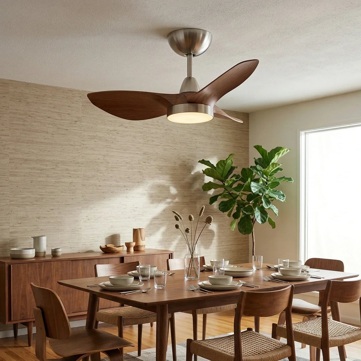 Retro Aero-Glide Stylish Copper Ceiling Fan Light – Copper detail 2