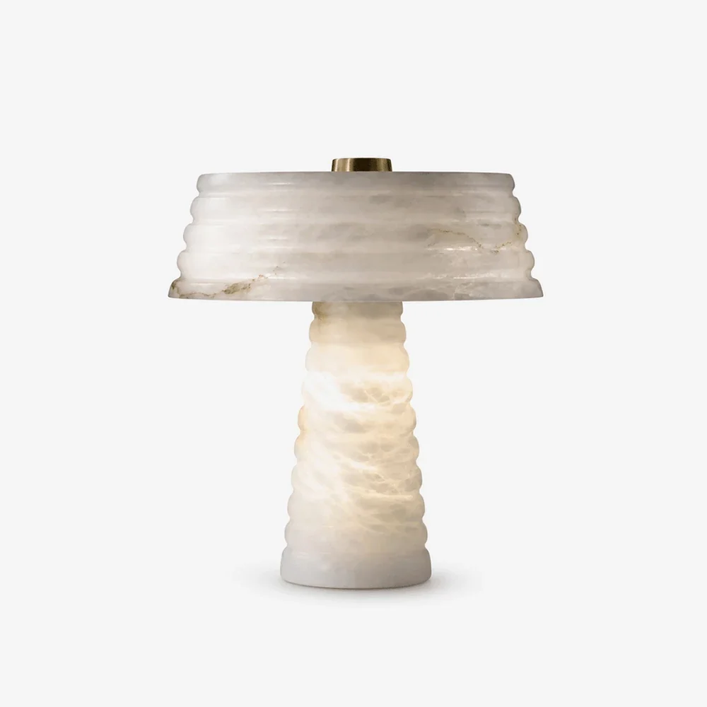 Ribbed Alabaster Table Lamp – Alabaster detail 12