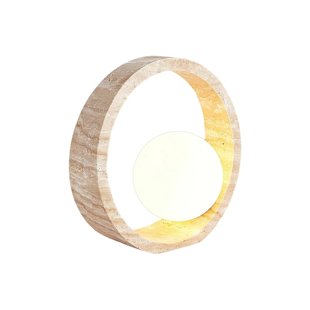 Ring Travertine Q Circle Table Lamp – Travertine detail 15