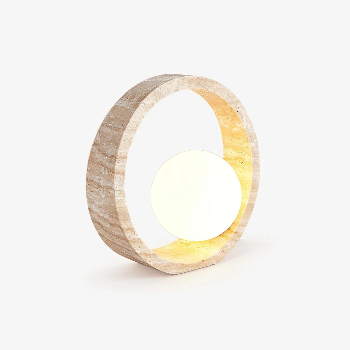 Ring Travertine Q Circle Table Lamp – Travertine detail 14
