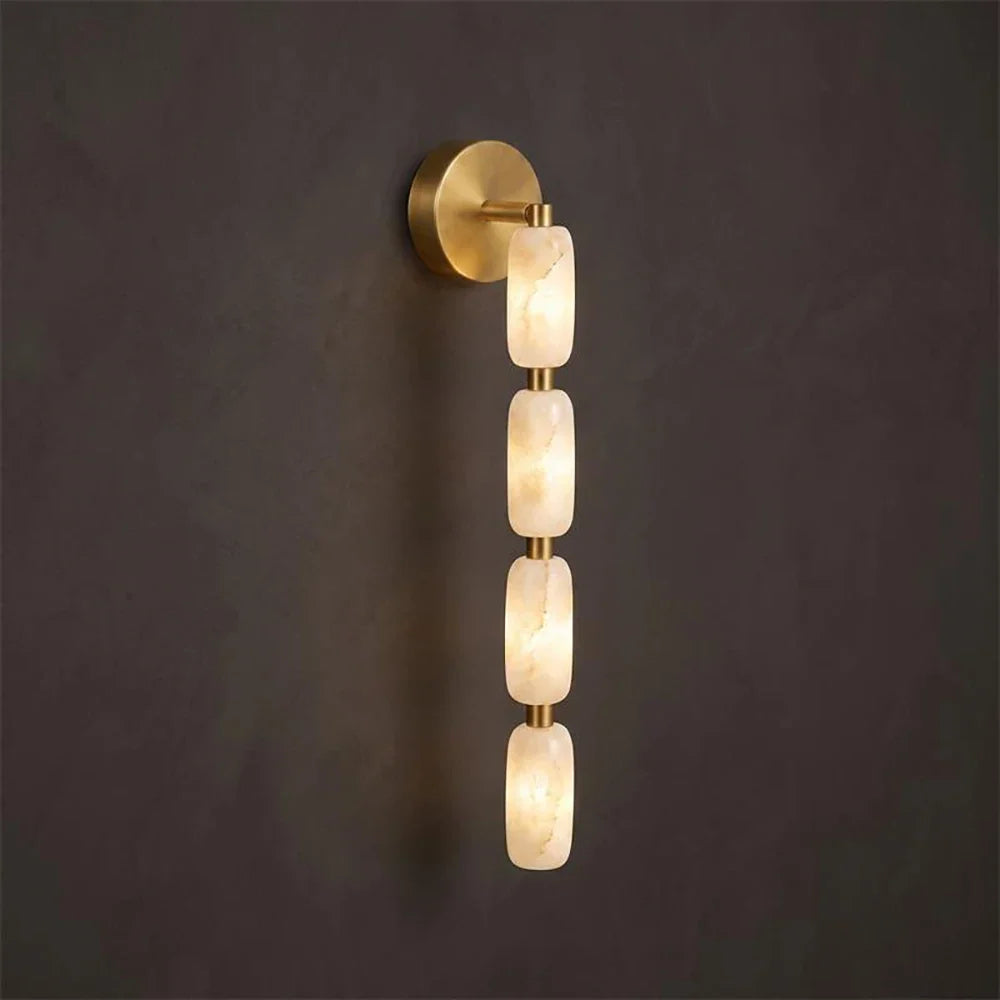 Rivelle Beaded Alabaster Wall Sconce – Alabaster detail 11