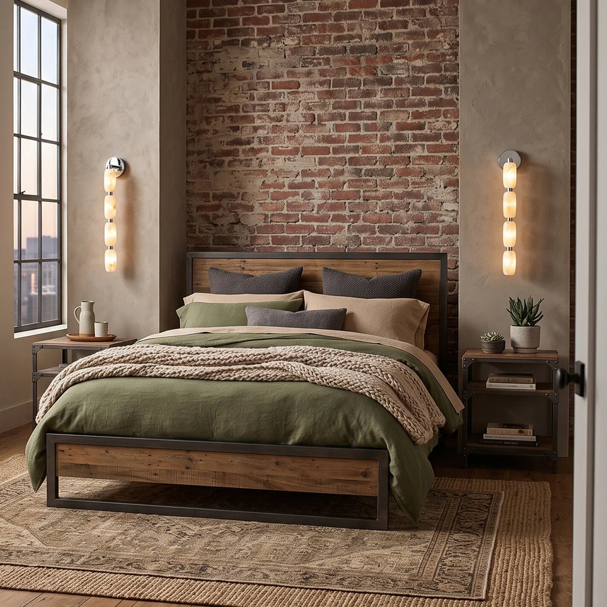 Rivelle Beaded Alabaster Wall Sconce – Alabaster detail 7