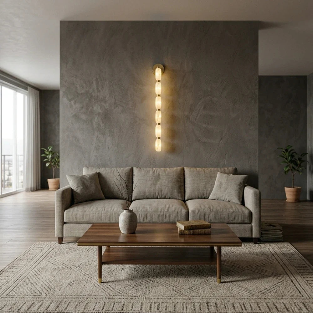 Rivelle Beaded Alabaster Wall Sconce – Alabaster detail 4