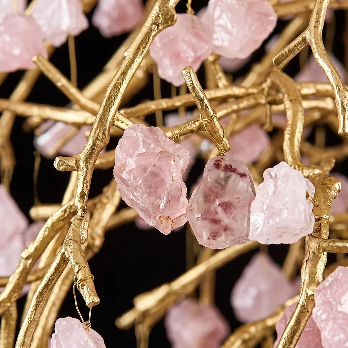 Romantic Pink Crystal Tree Branch Chandelier – Crystal detail 13