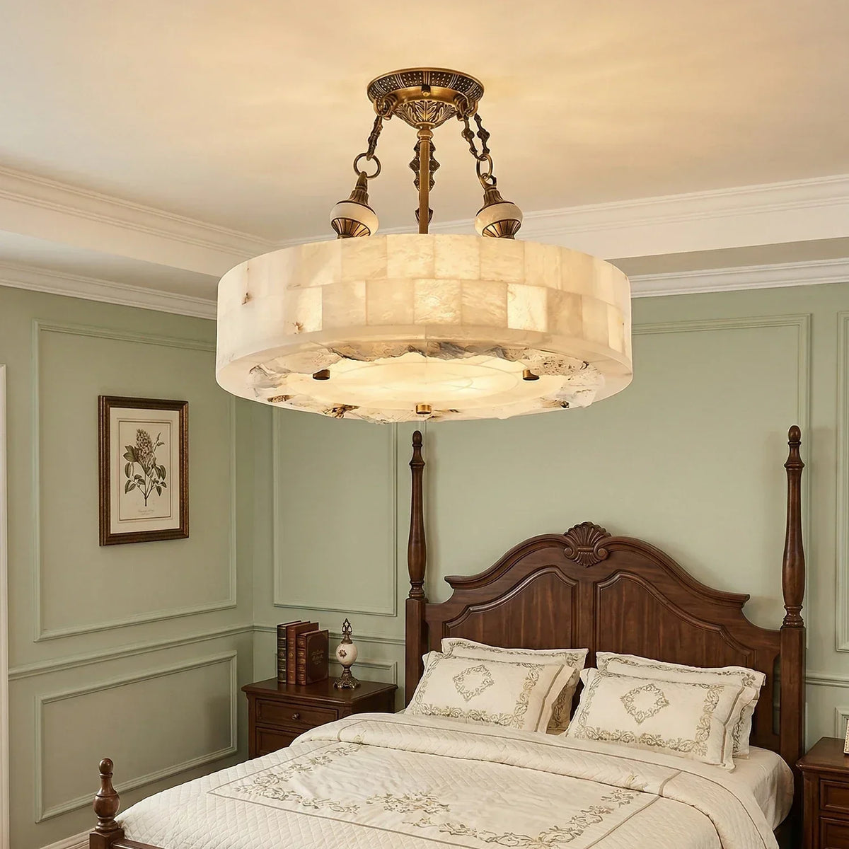 Round Aurevia Alabaster Ceiling Light – Alabaster detail 5