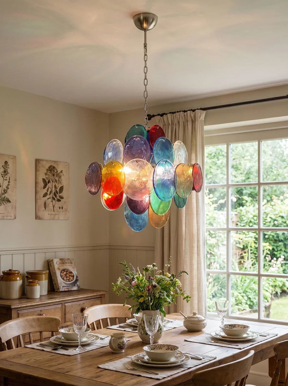Round Colored Glass Chandelier – Glass detail 5