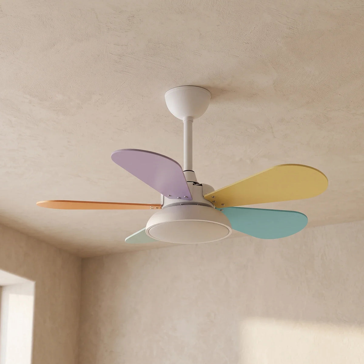 Round Colored Petal Shaped Ceiling Fan Lights Copper – Copper detail 21
