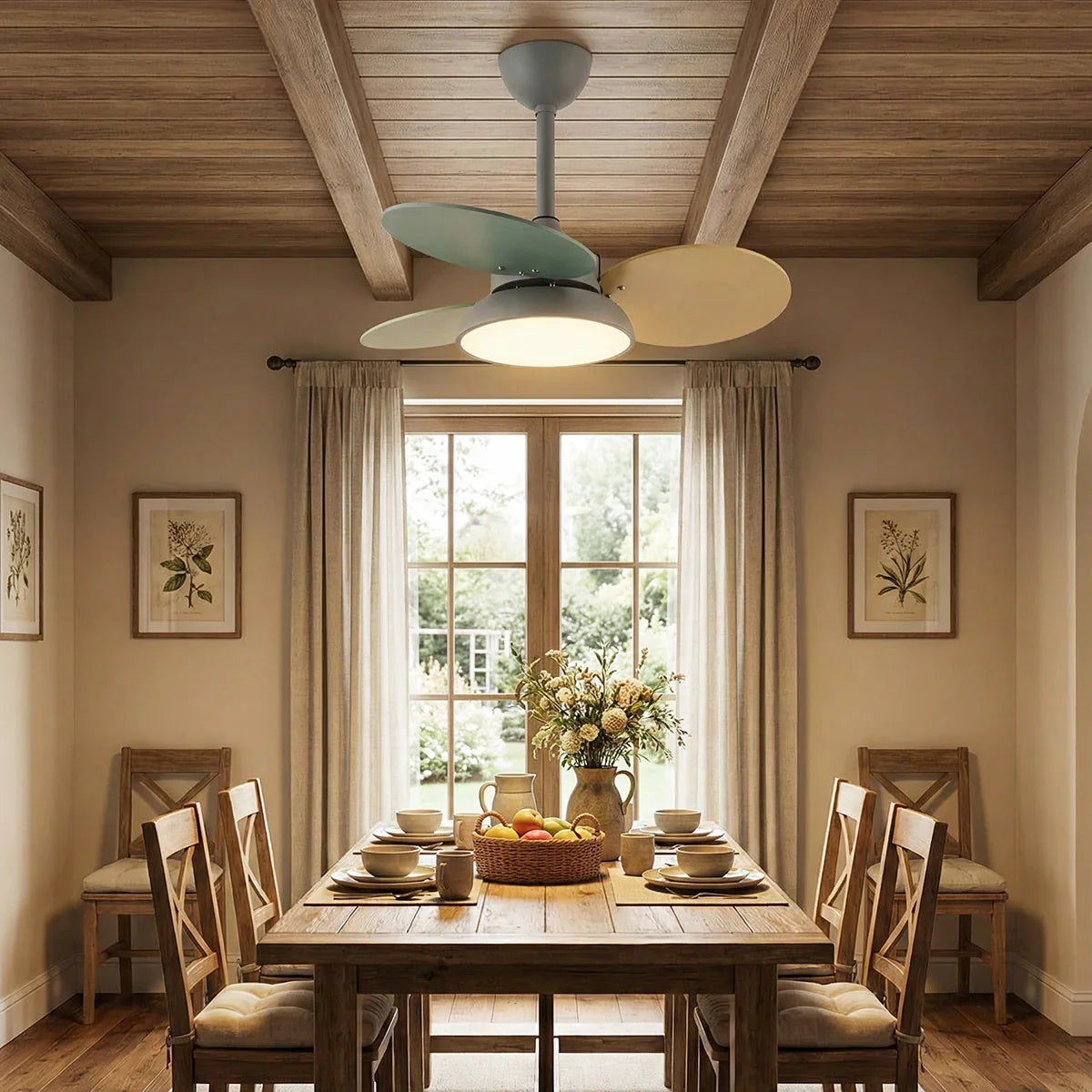 Round Colored Petal Shaped Ceiling Fan Lights Copper – Copper detail 10