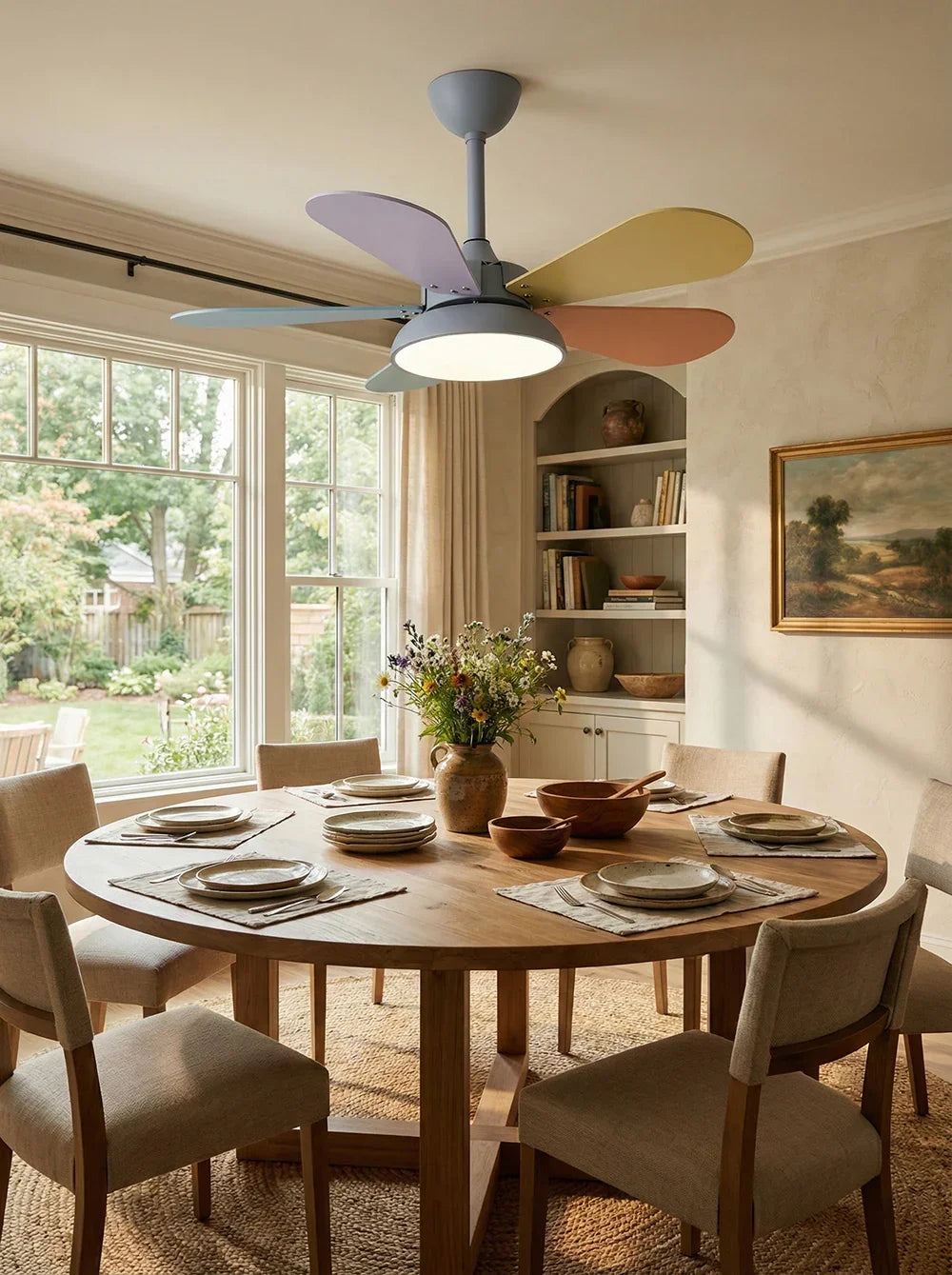 Round Colored Petal Shaped Ceiling Fan Lights Copper – Copper detail 14