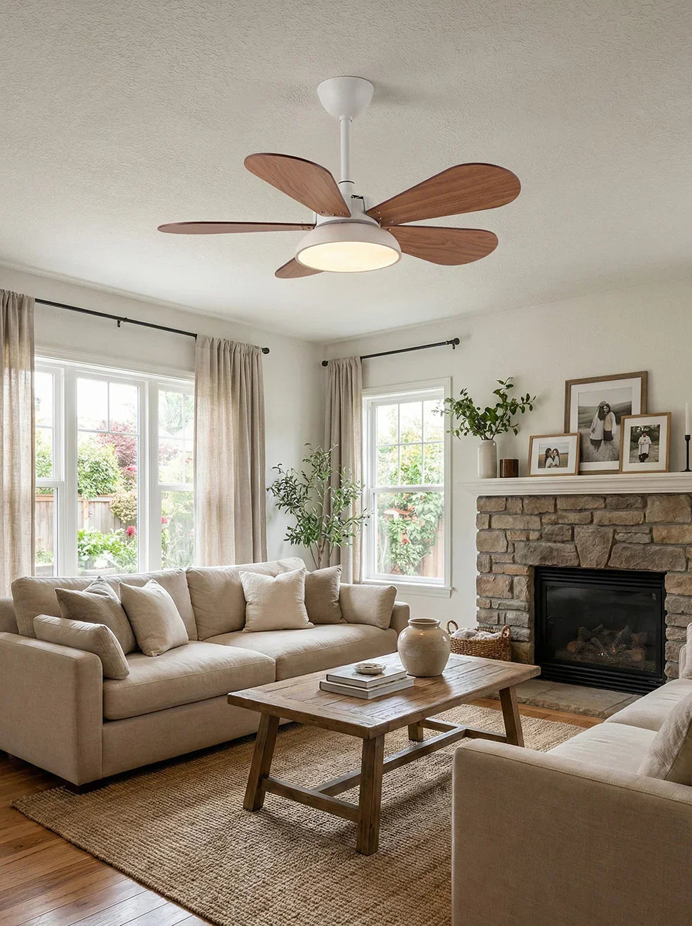 Round Colored Petal Shaped Ceiling Fan Lights Copper – Copper detail 13