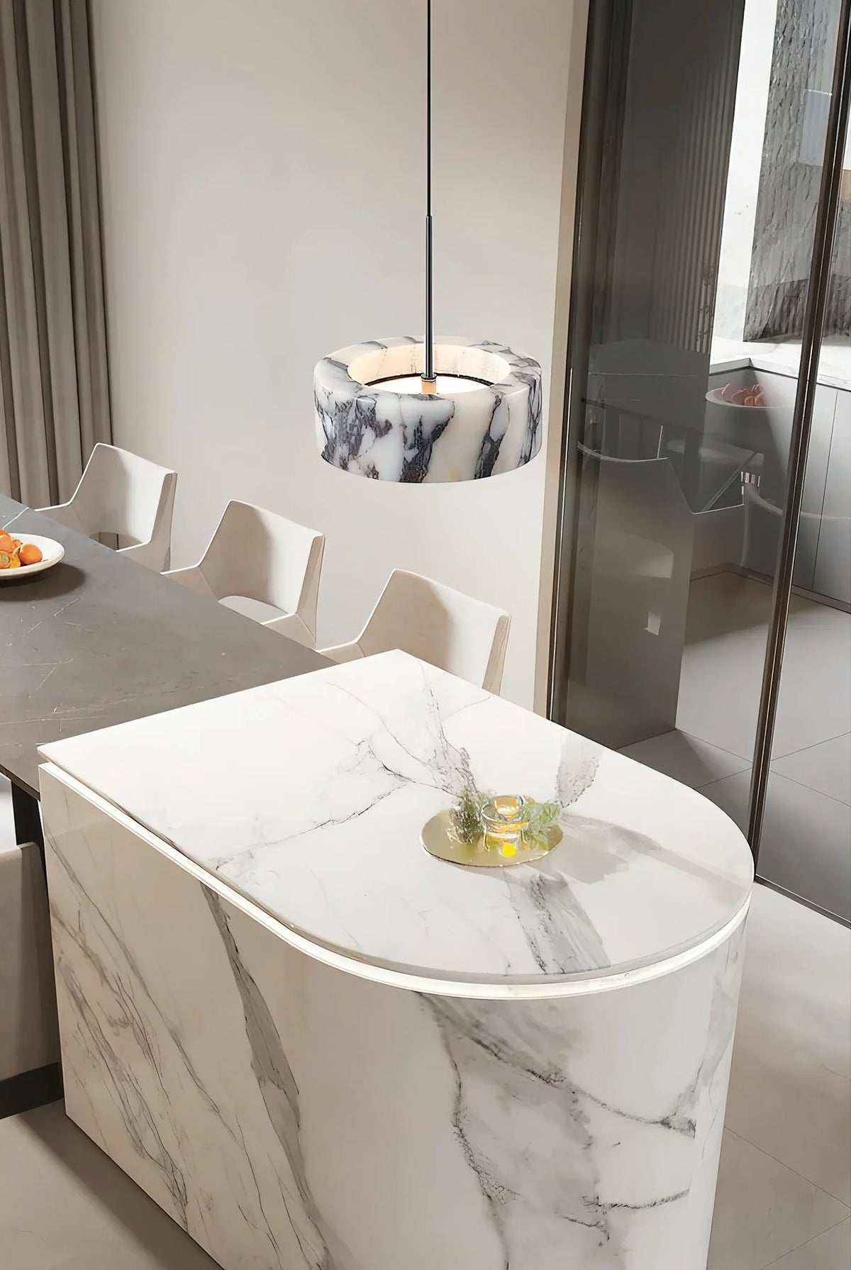 Round Marble Elancourt Pendant Lamp – Marble detail 11