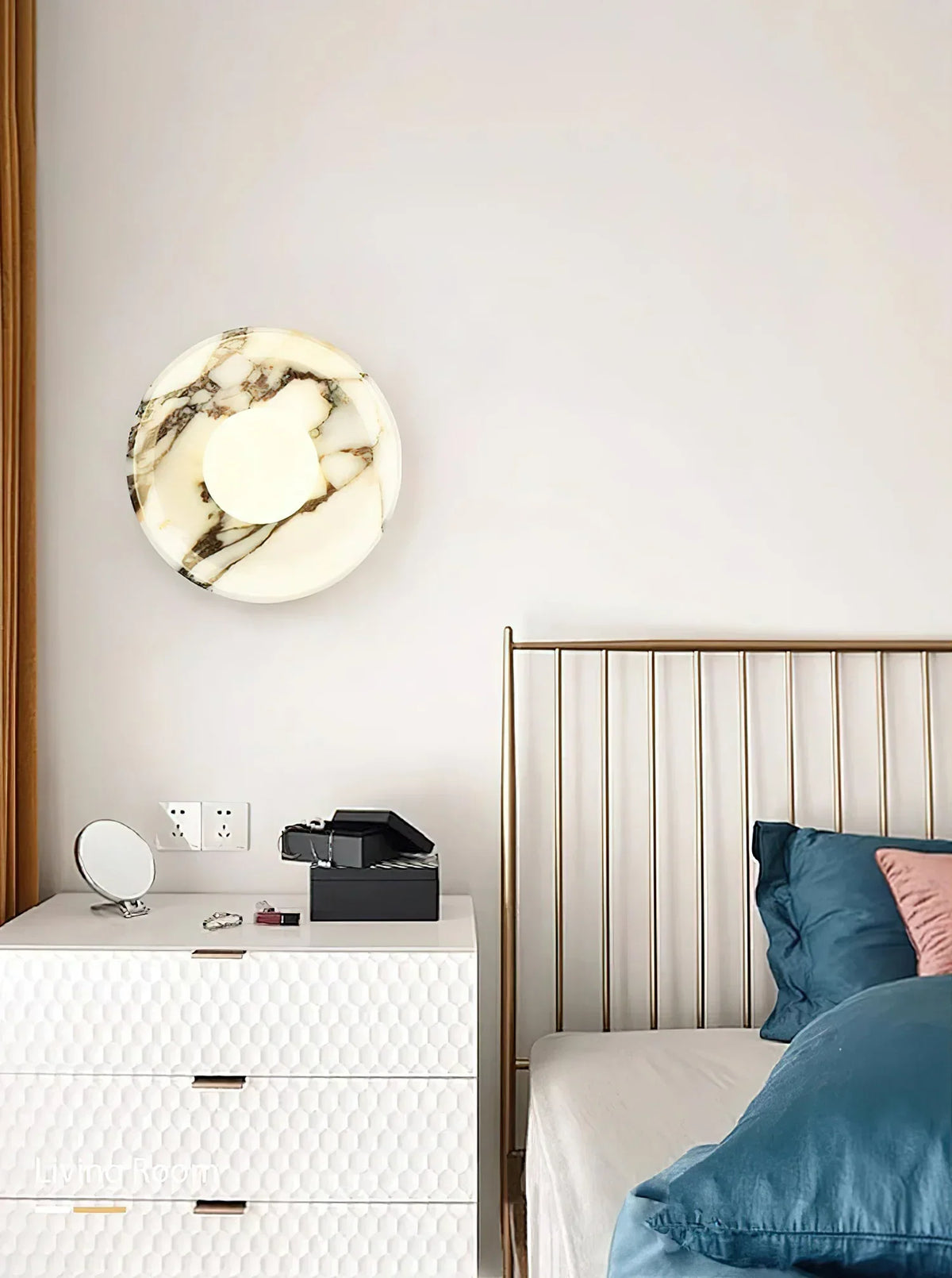 Round Marble Viola Spherical Glass Wall Lamp – Marble detail 9