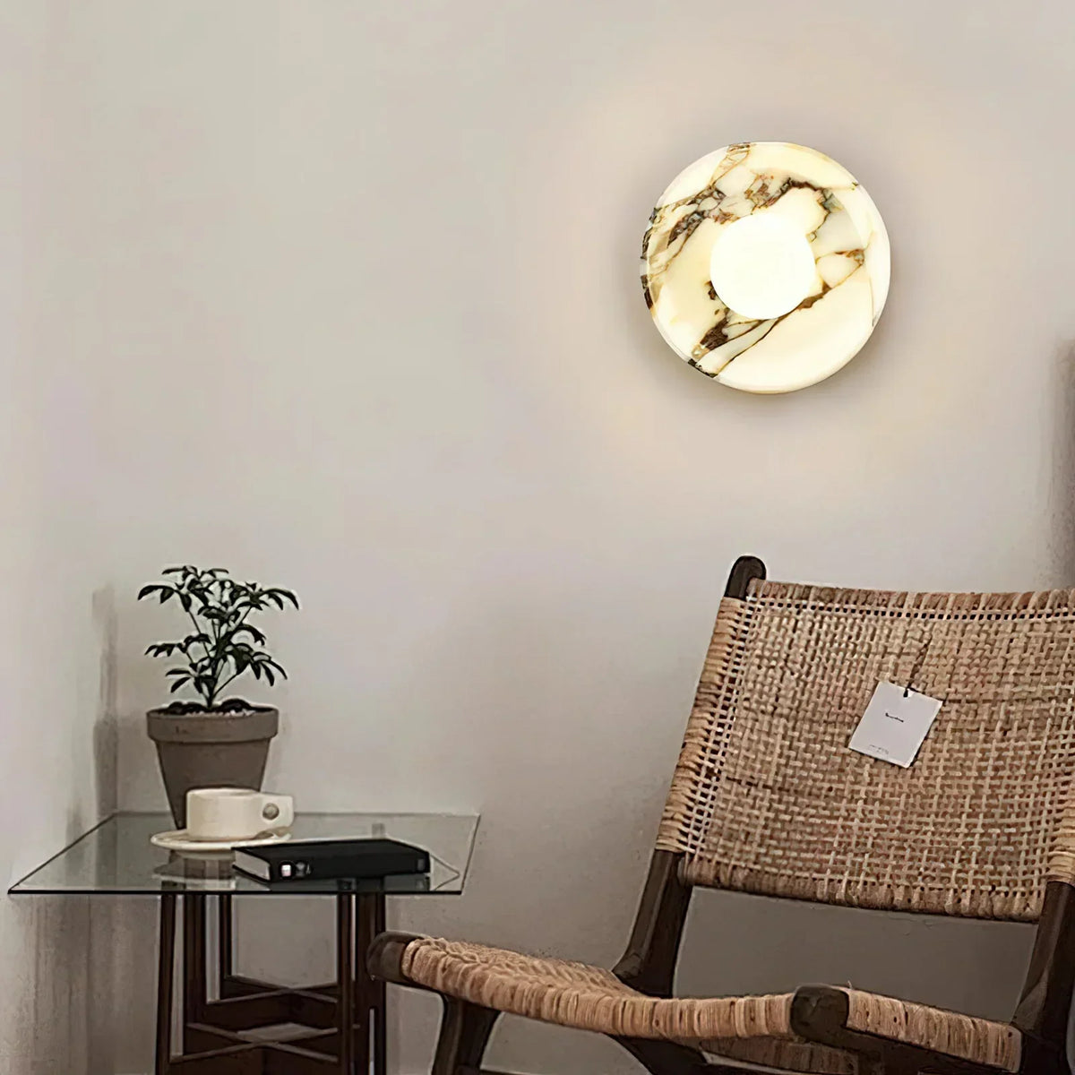 Round Marble Viola Spherical Glass Wall Lamp – Marble detail 7