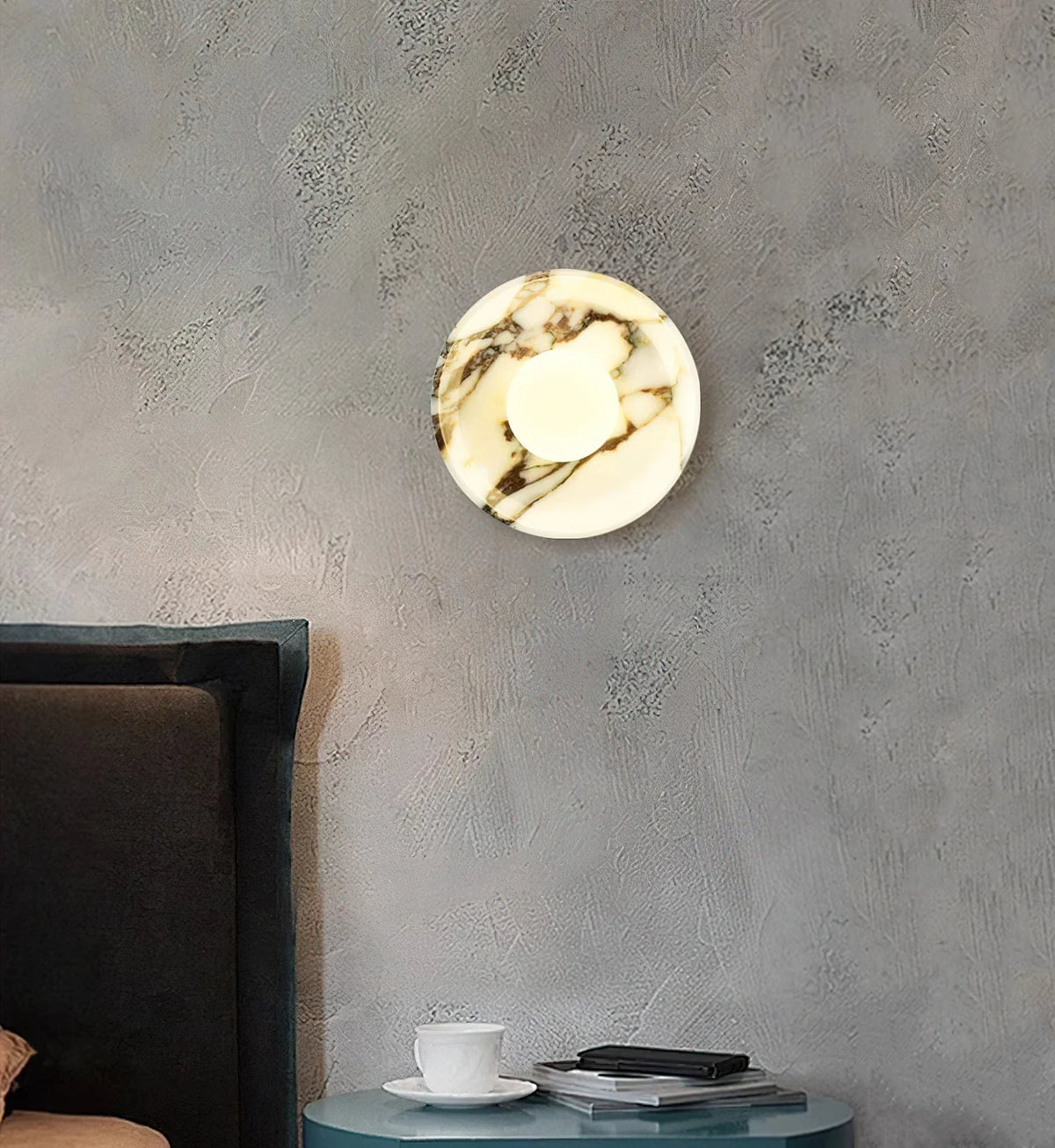 Round Marble Viola Spherical Glass Wall Lamp – Marble detail 11