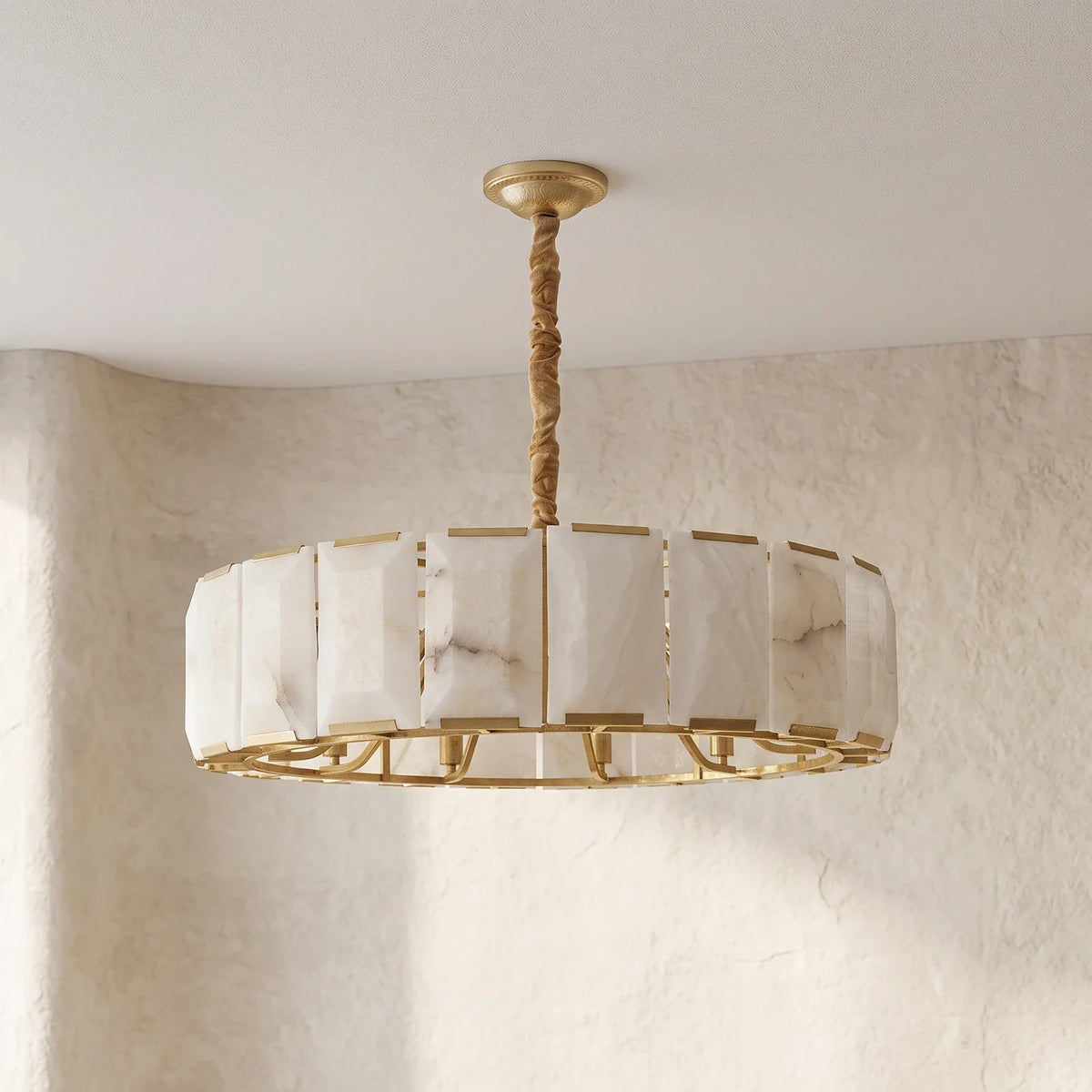 Round Modern Alabaster Chandelier – Alabaster detail 20