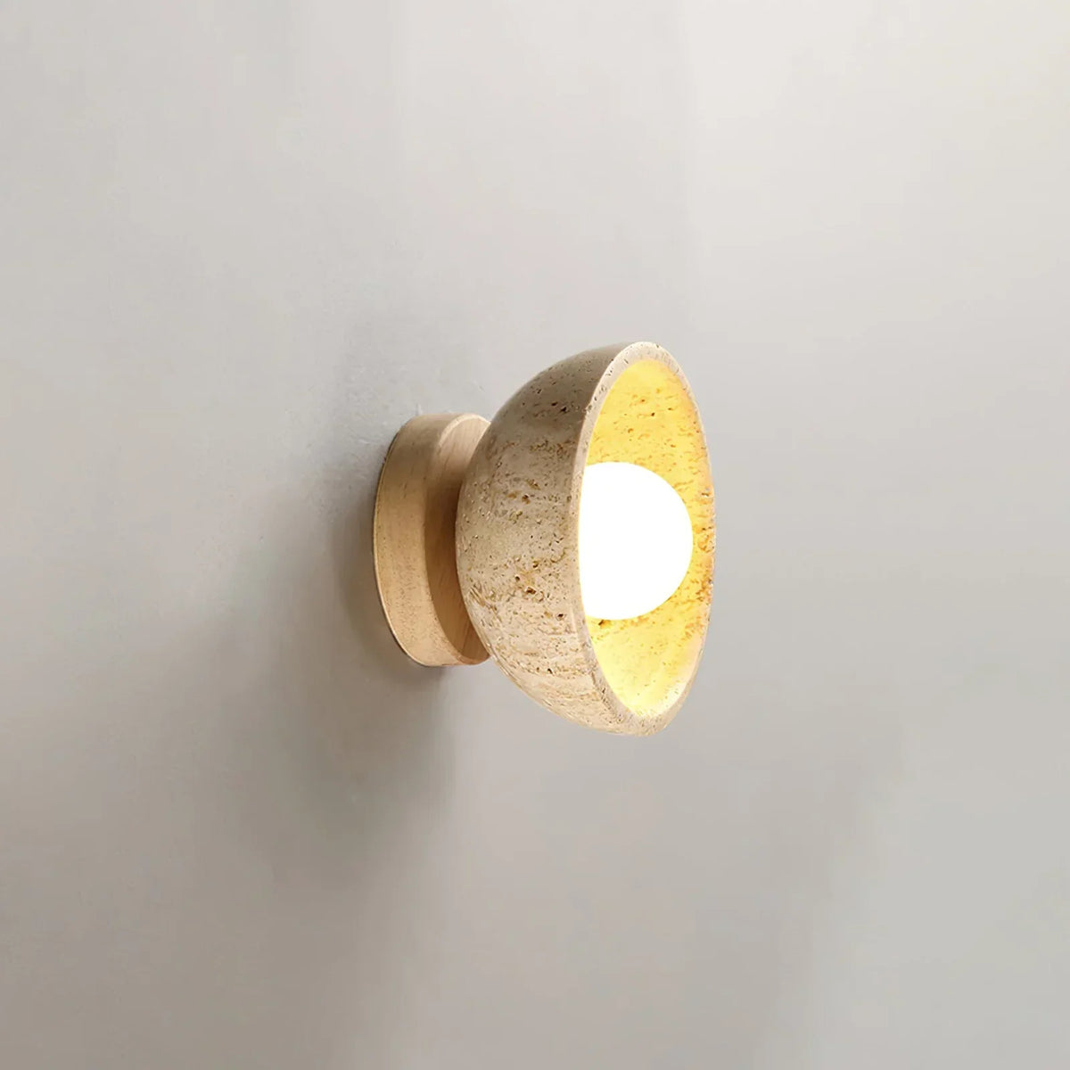 Round Ollina Travertine Wall Lamp – Travertine detail 9