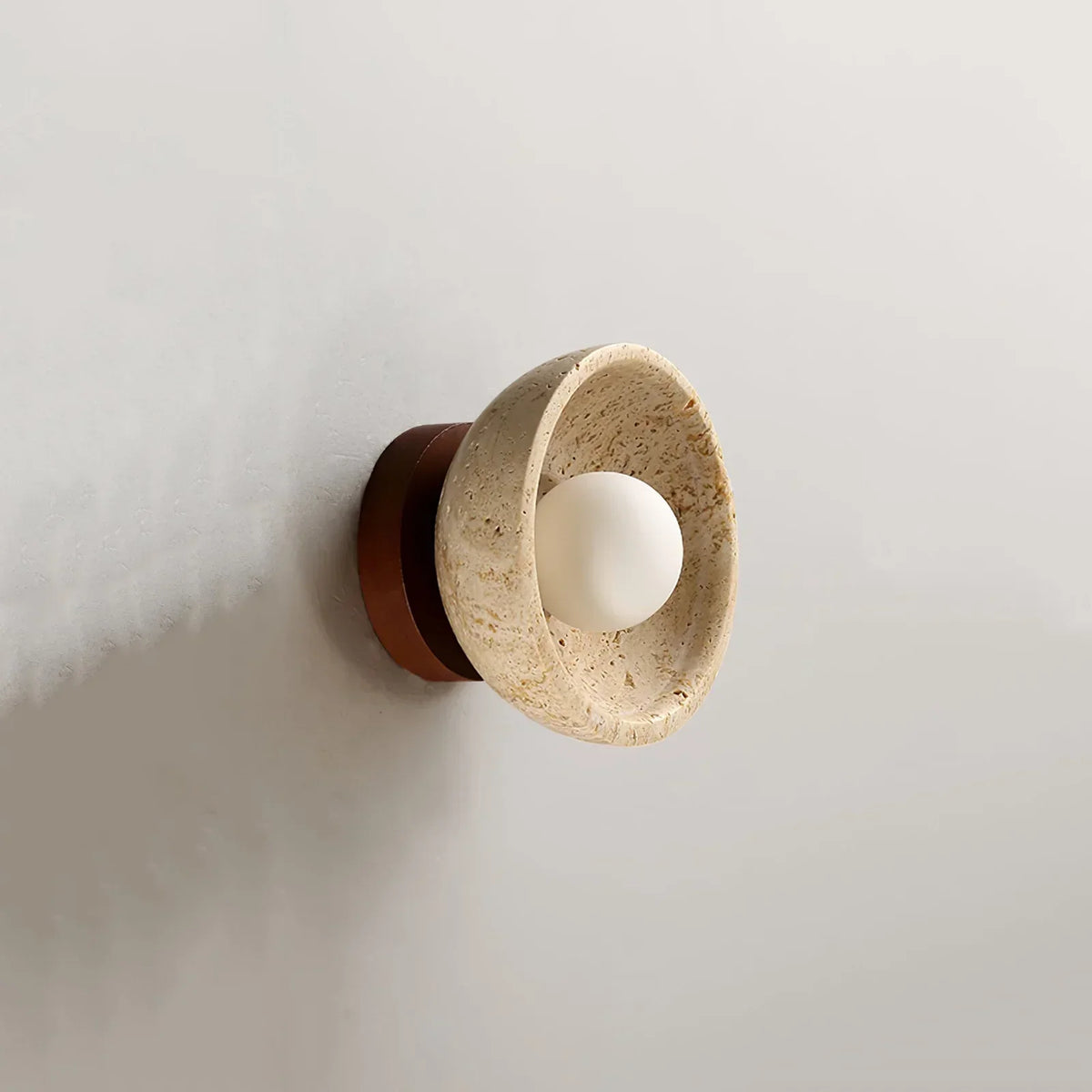 Round Ollina Travertine Wall Lamp – Travertine detail 8