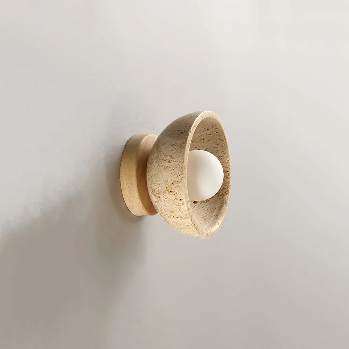 Round Ollina Travertine Wall Lamp – Travertine detail 10