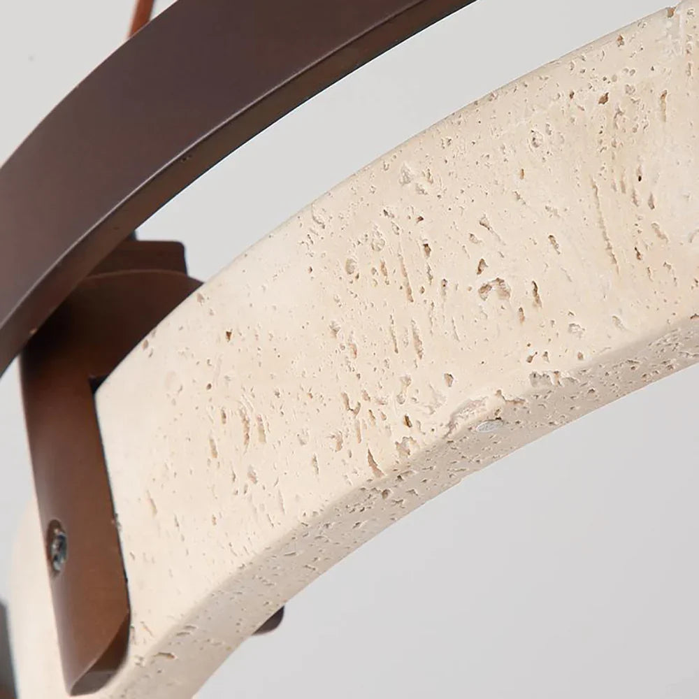 Round Orbit Travertine Chandelier – Travertine detail 10