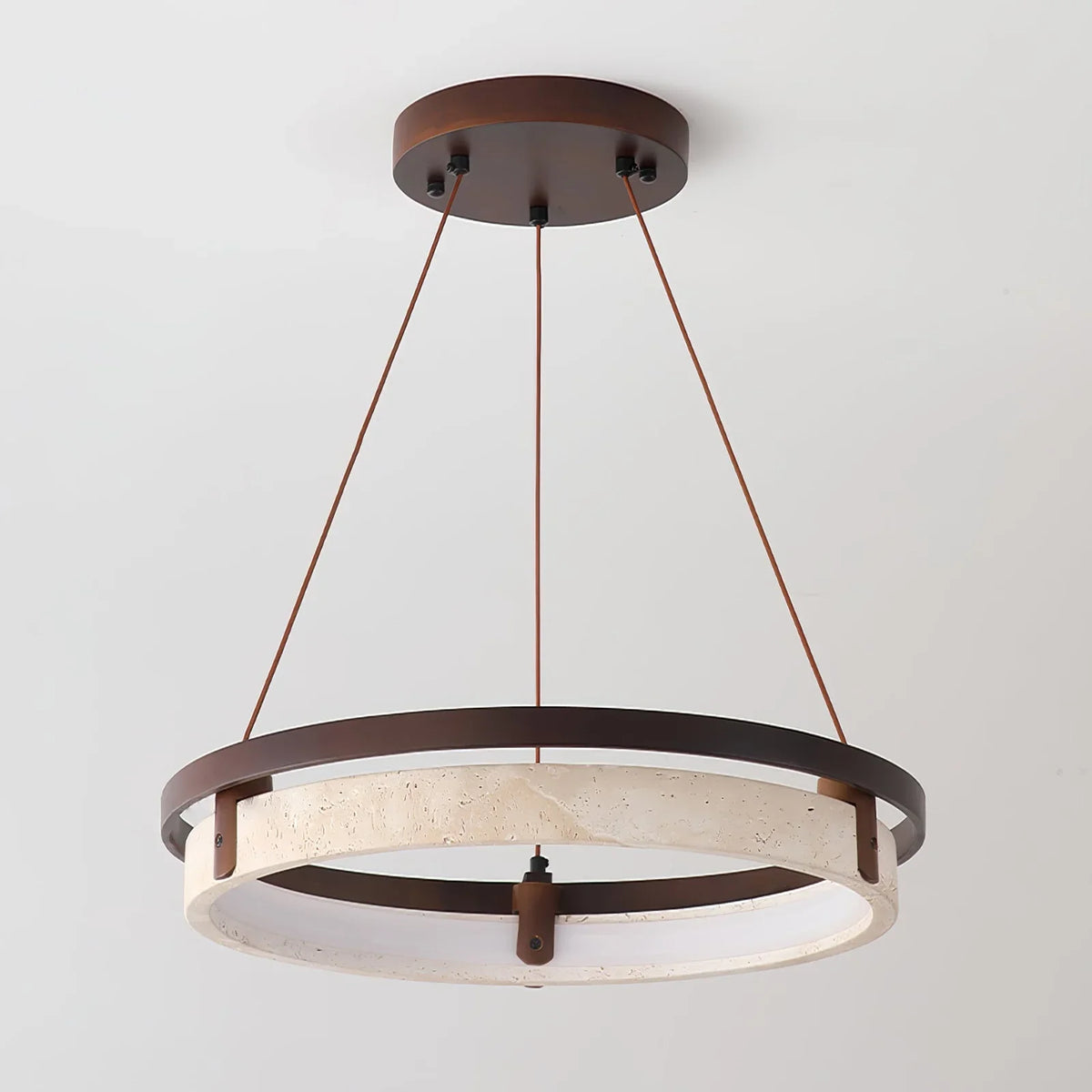 Round Orbit Travertine Chandelier – Travertine detail 12