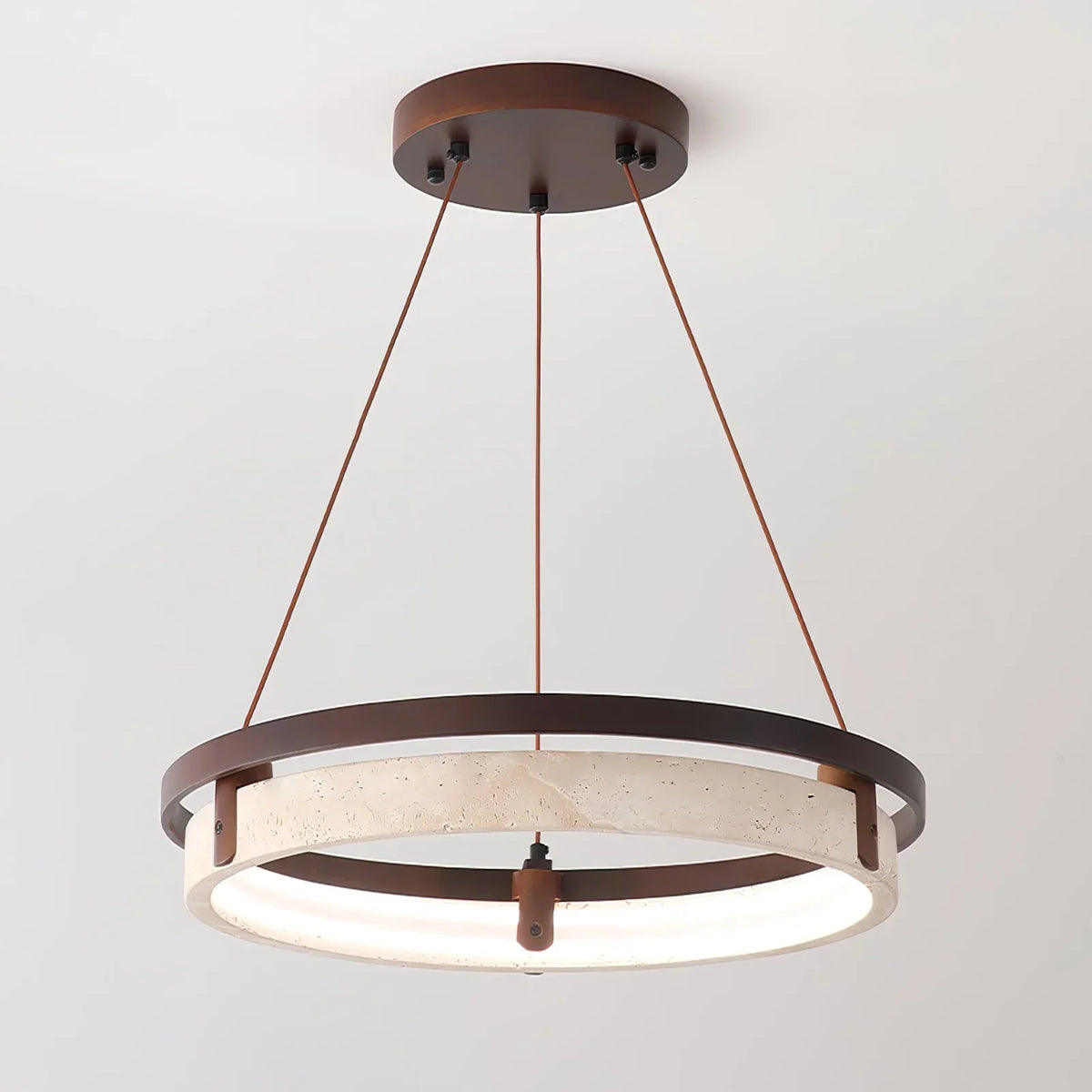 Round Orbit Travertine Chandelier – Travertine detail 13