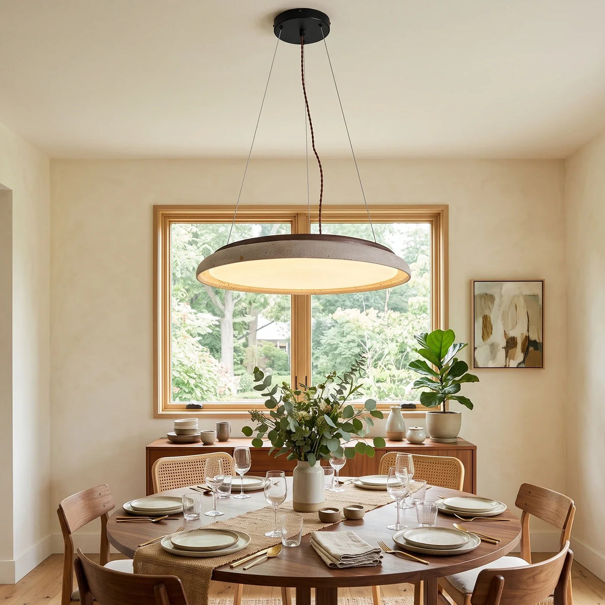 Round Piedra Travertine Pendant Lamp – Travertine detail 2