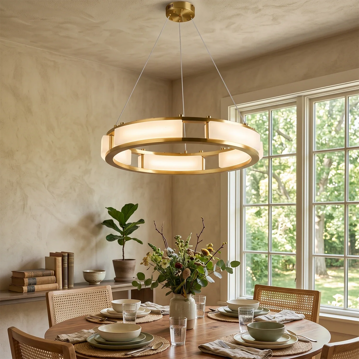 Round Qatar Modern Alabaster Chandelier – Alabaster detail 2