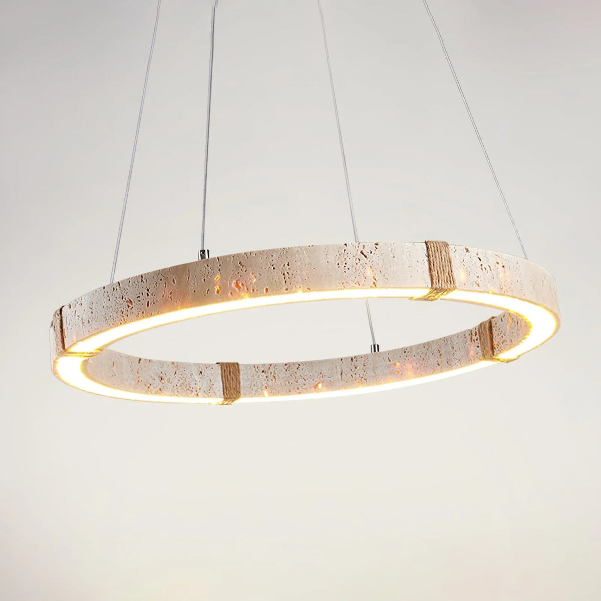 Round Travertine Ring Chandelier – Travertine detail 9