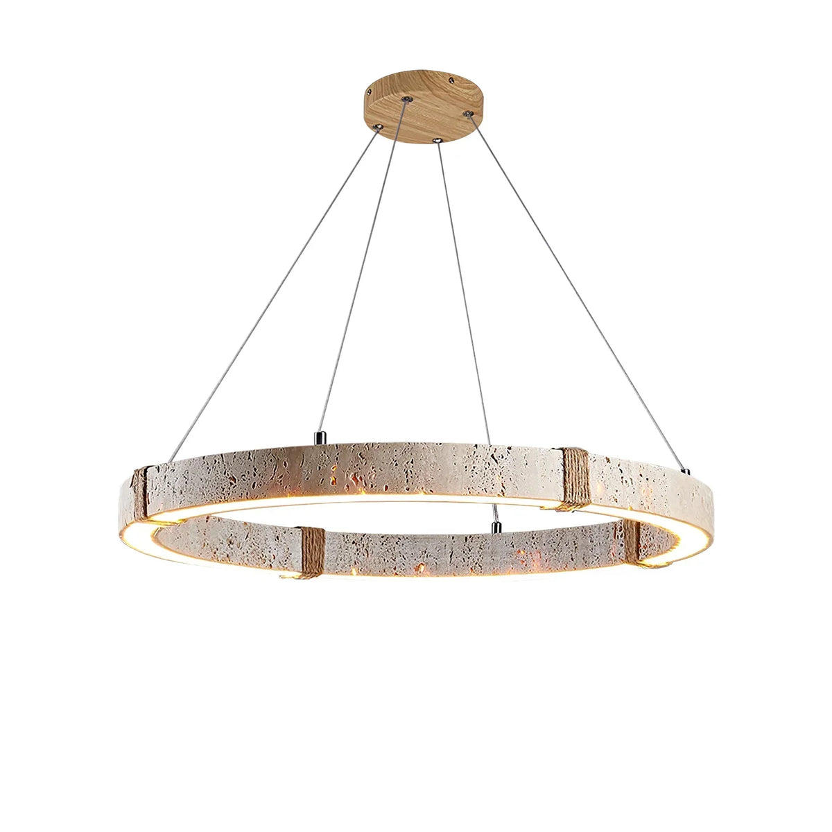 Round Travertine Ring Chandelier – Travertine detail 16