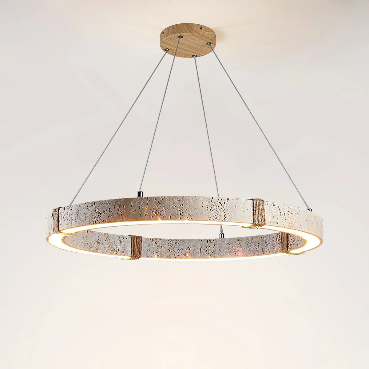 Round Travertine Ring Chandelier – Travertine detail 13