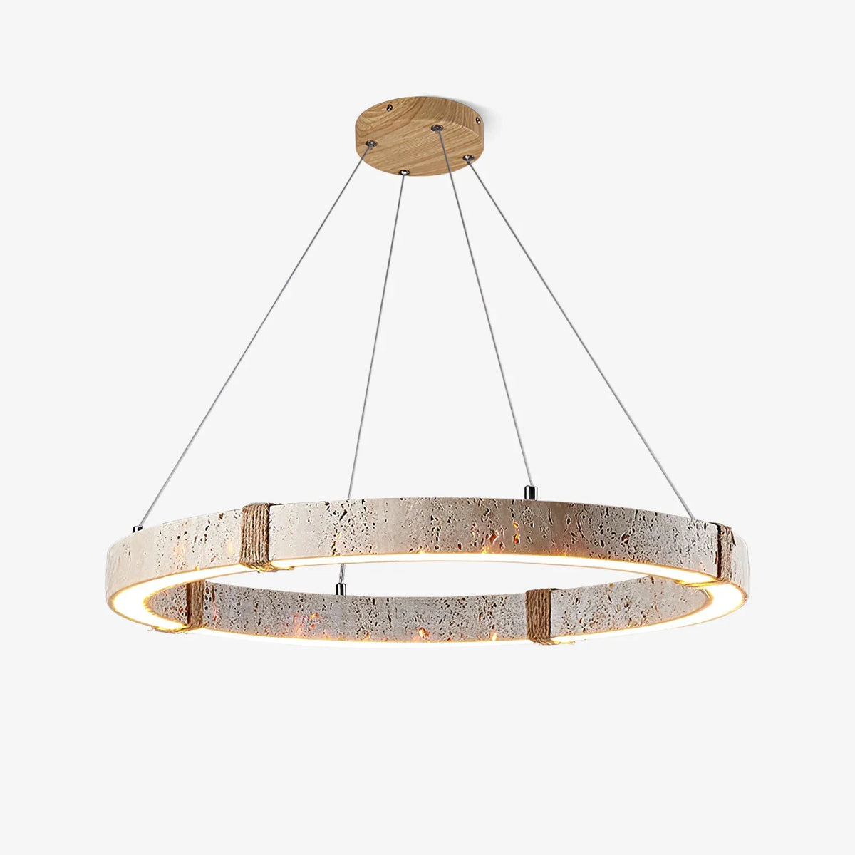 Round Travertine Ring Chandelier – Travertine detail 14