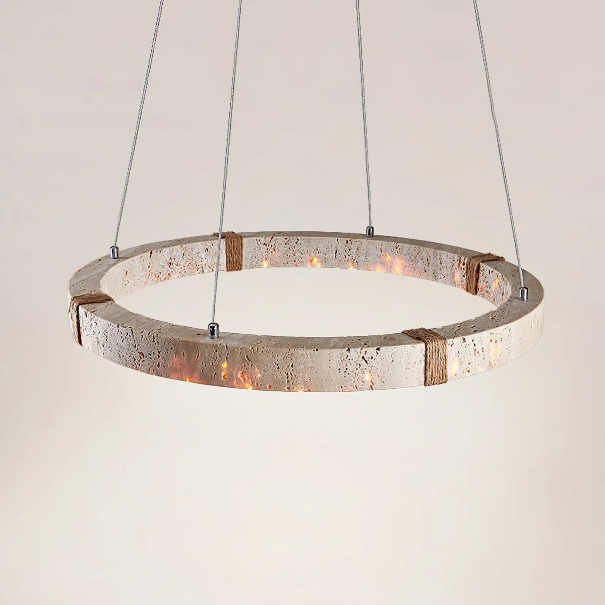 Round Travertine Ring Chandelier – Travertine detail 10