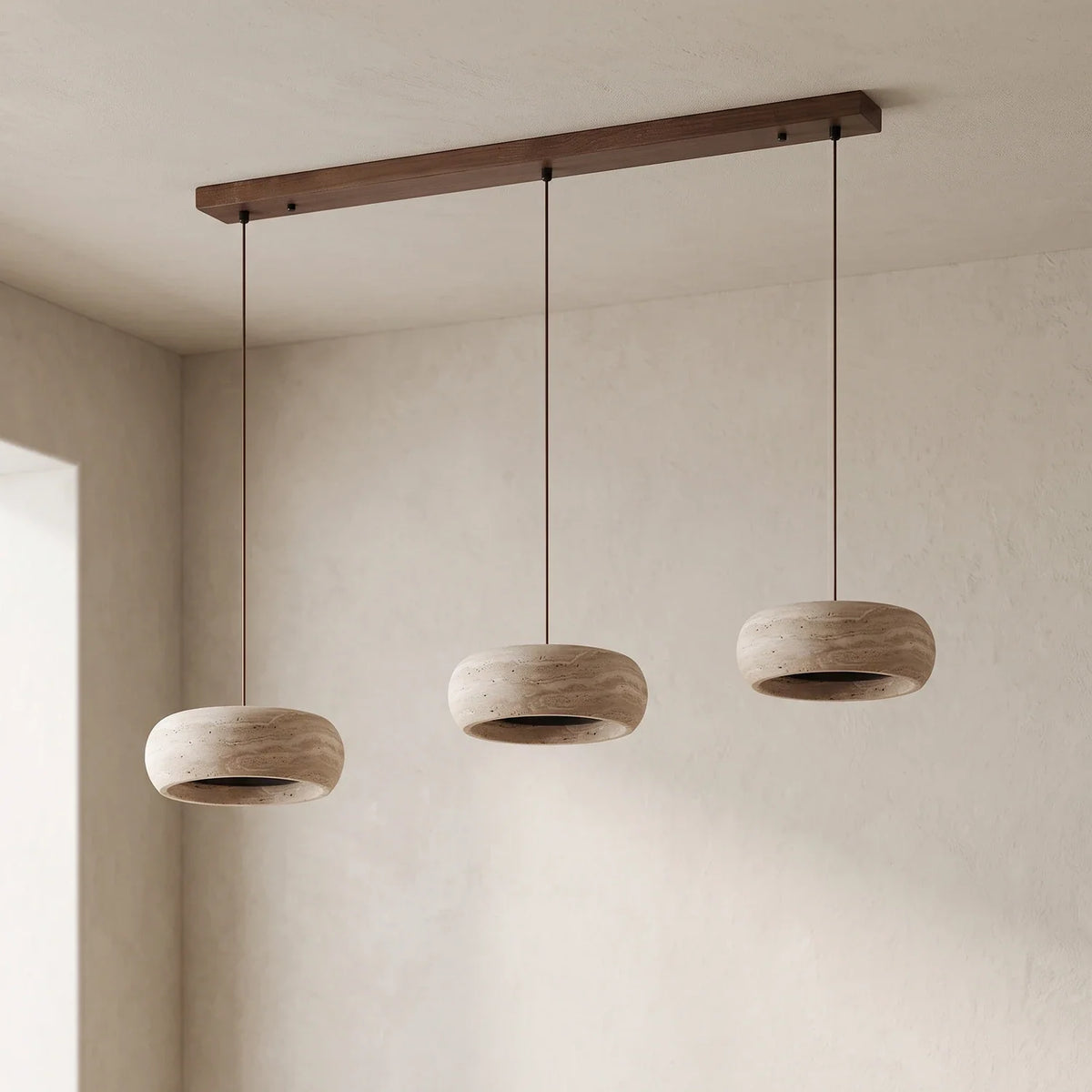 Round Travertine Drum Pendant Lamp – Travertine detail 19
