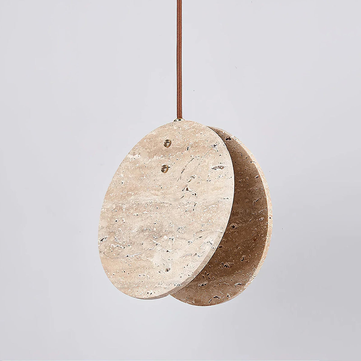 Round Travertine Solstice Stone Pendant Light – Travertine detail 10