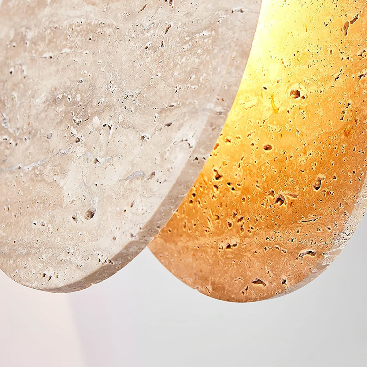 Round Travertine Solstice Stone Pendant Light – Travertine detail 7