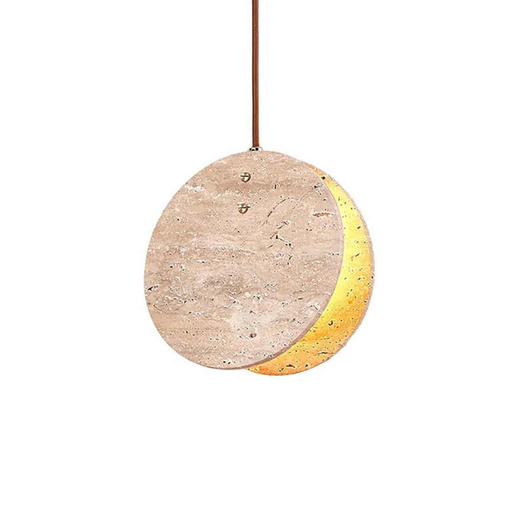 Round Travertine Solstice Stone Pendant Light – Travertine detail 12