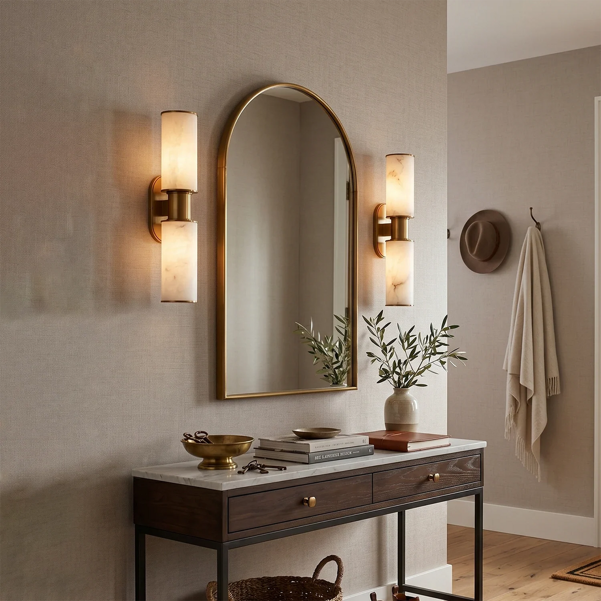 Alabaster Dualis Cylindrical Wall Sconce – Alabaster detail 7