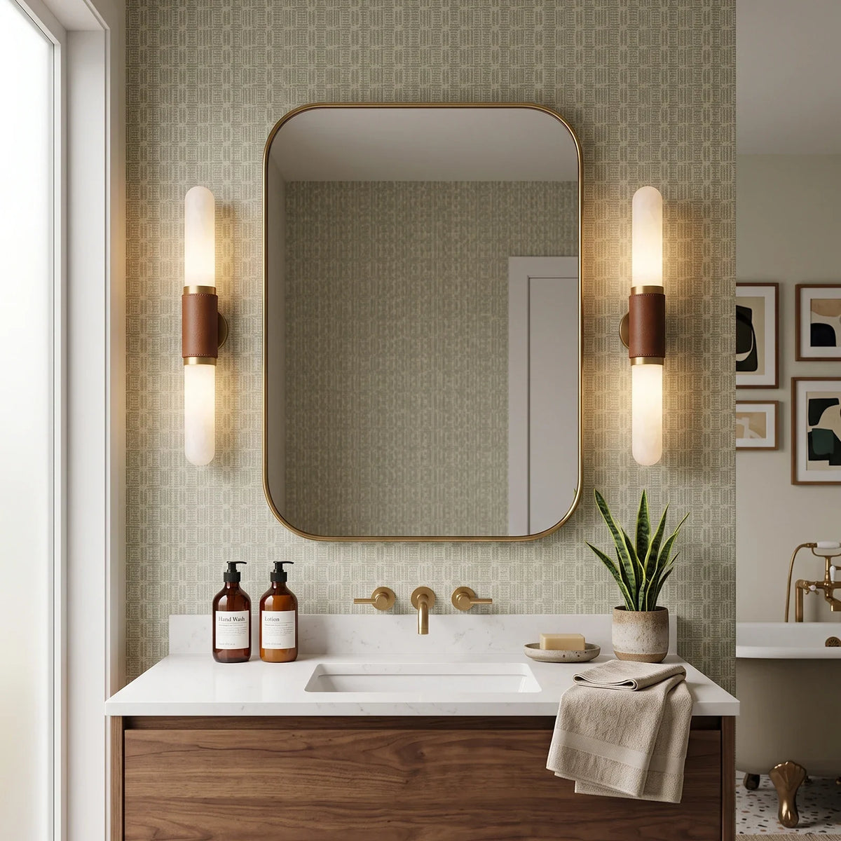 Sartelle Alabaster Wall Sconce – Alabaster detail 6