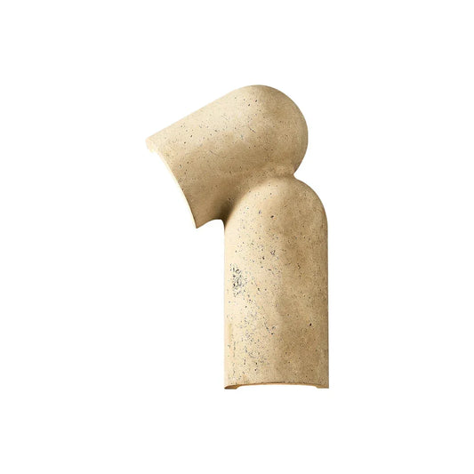 Sculptural Curved Travertine Wall Sconce