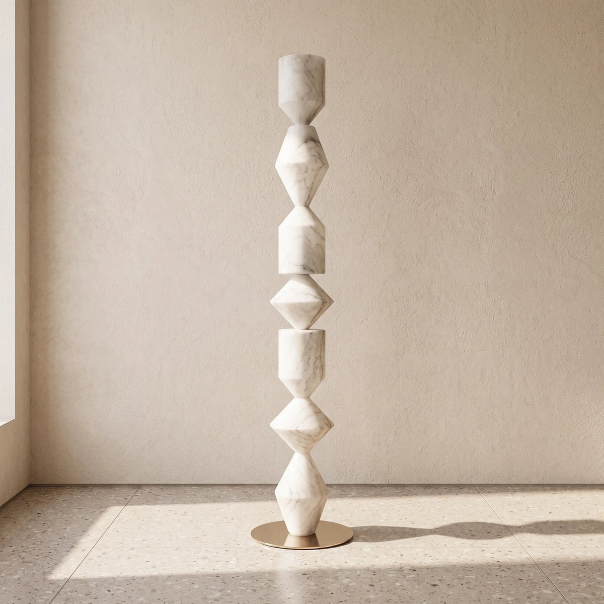 Sculptural Layered Alabaster Floor Lamp – Alabaster detail 15