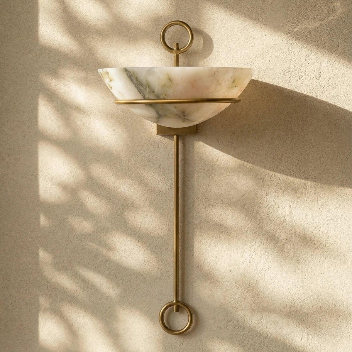 Semicircular Bowl Tether Alabaster Wall Lamp – Alabaster detail 10