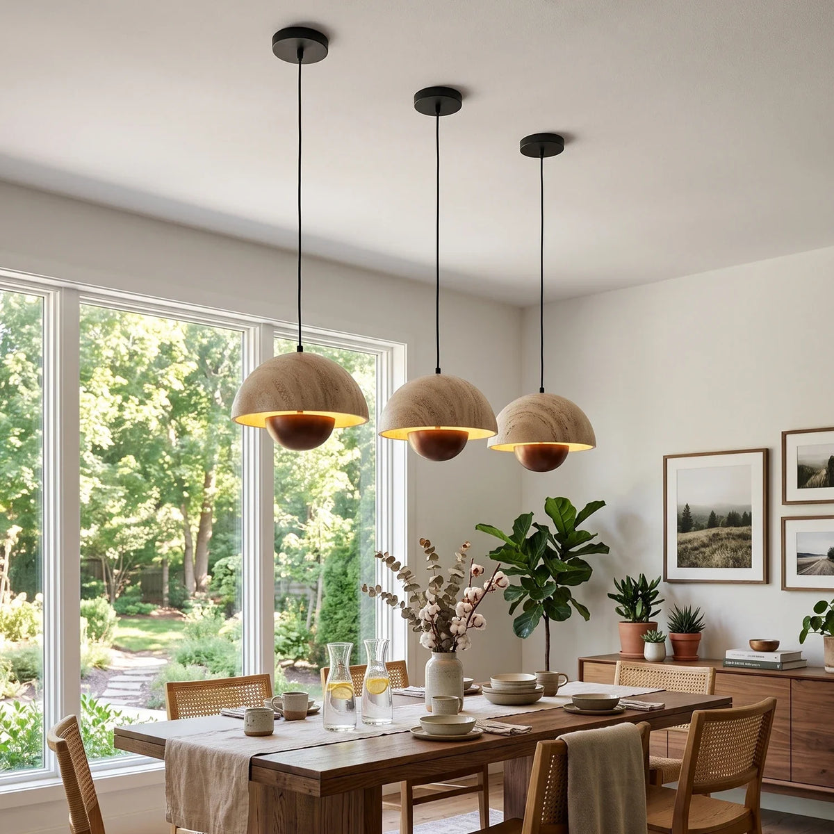 Semicircular Bud Travertine Pendant Lamp – Travertine detail 2