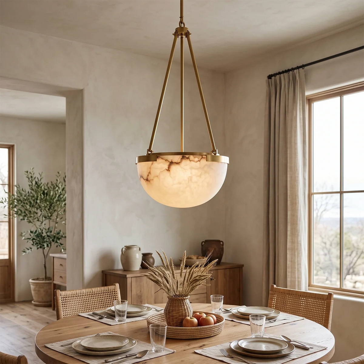 Semicircular Istar Alabaster Chandelier – Alabaster detail 2