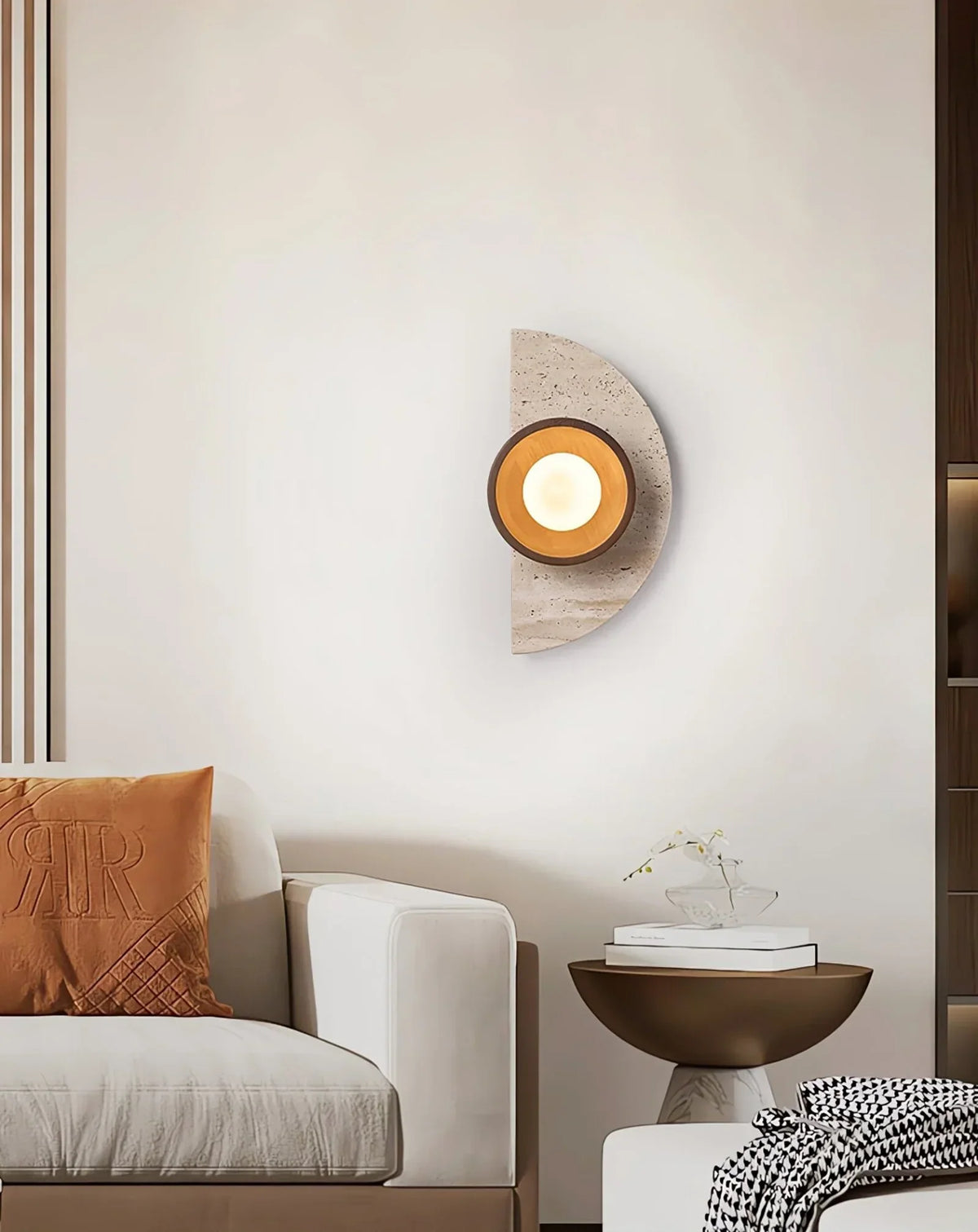 Semicircular Travertine Wall Light – Travertine detail 7
